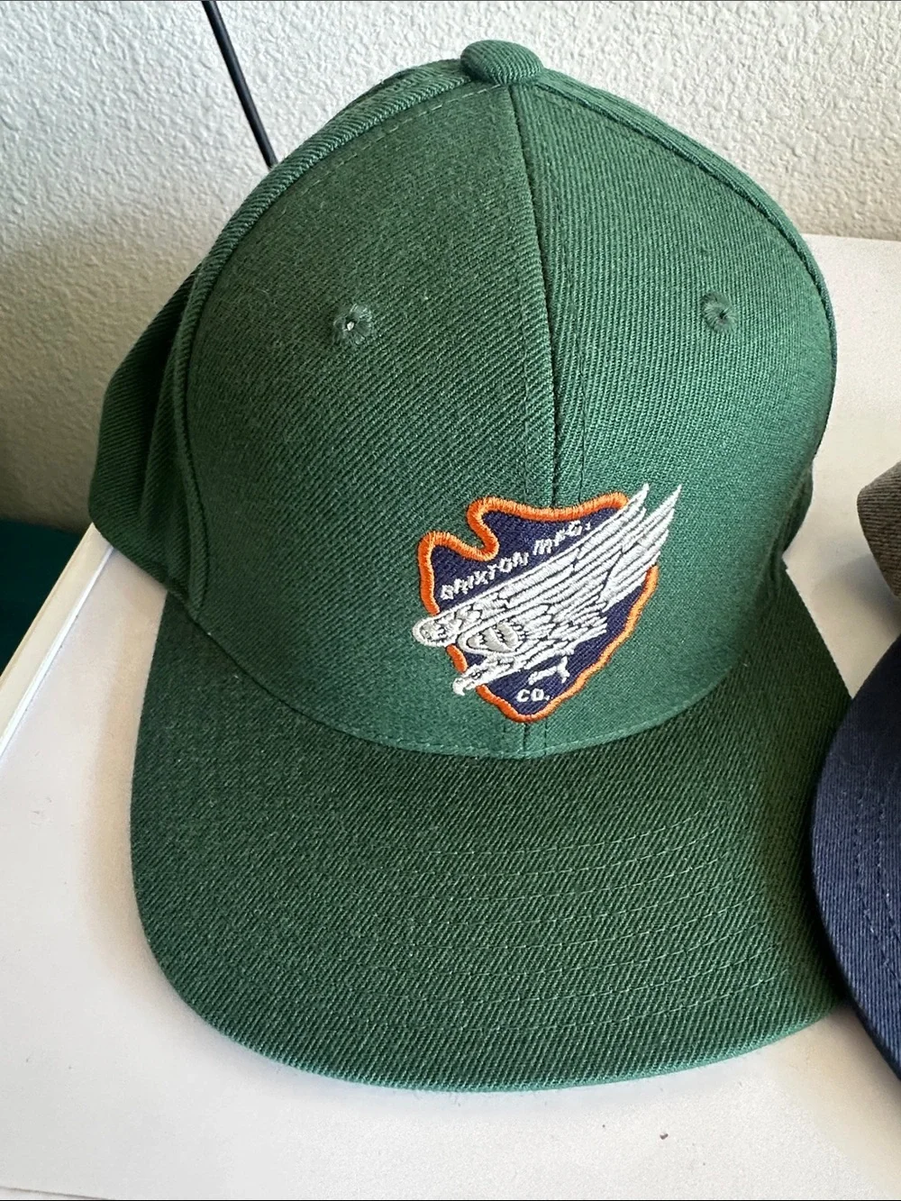 Brixton and Vans Two-Tone Gray & Navy Snapback with Green Logo Cap